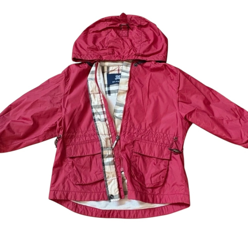 Burberry Toddler Hooded Jacket Red/Maroon Size 2 - Picture 4 of 6